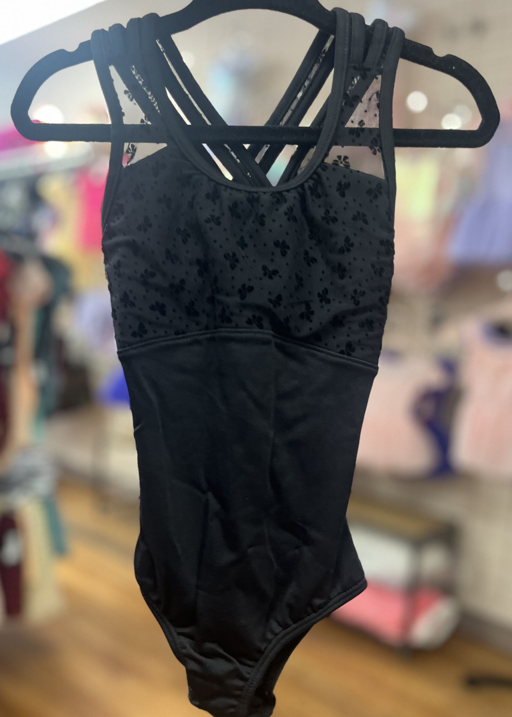 BLOCH BOW FLOCK X CROSS BACK TANK LEOTARD