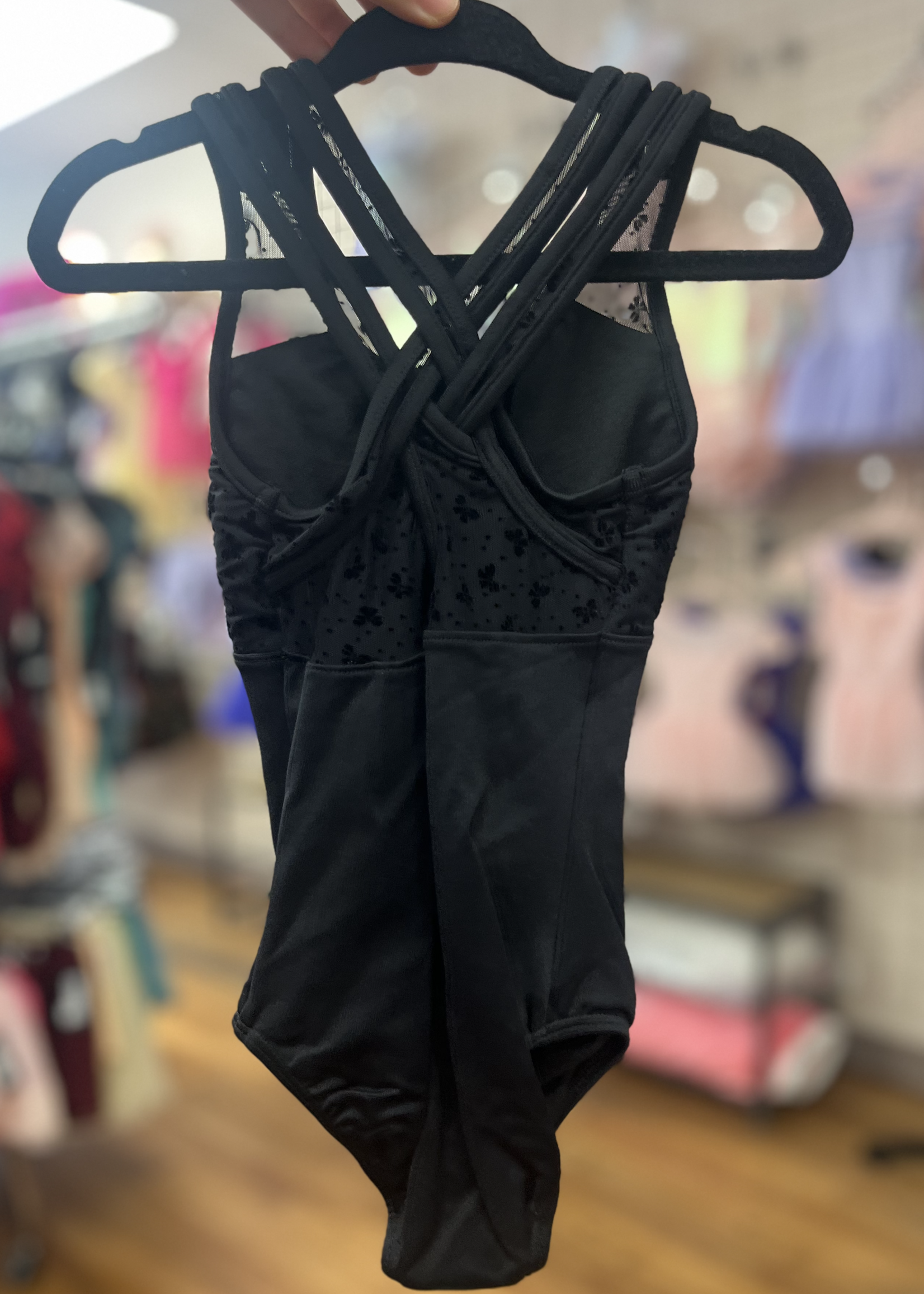 BLOCH BOW FLOCK X CROSS BACK TANK LEOTARD