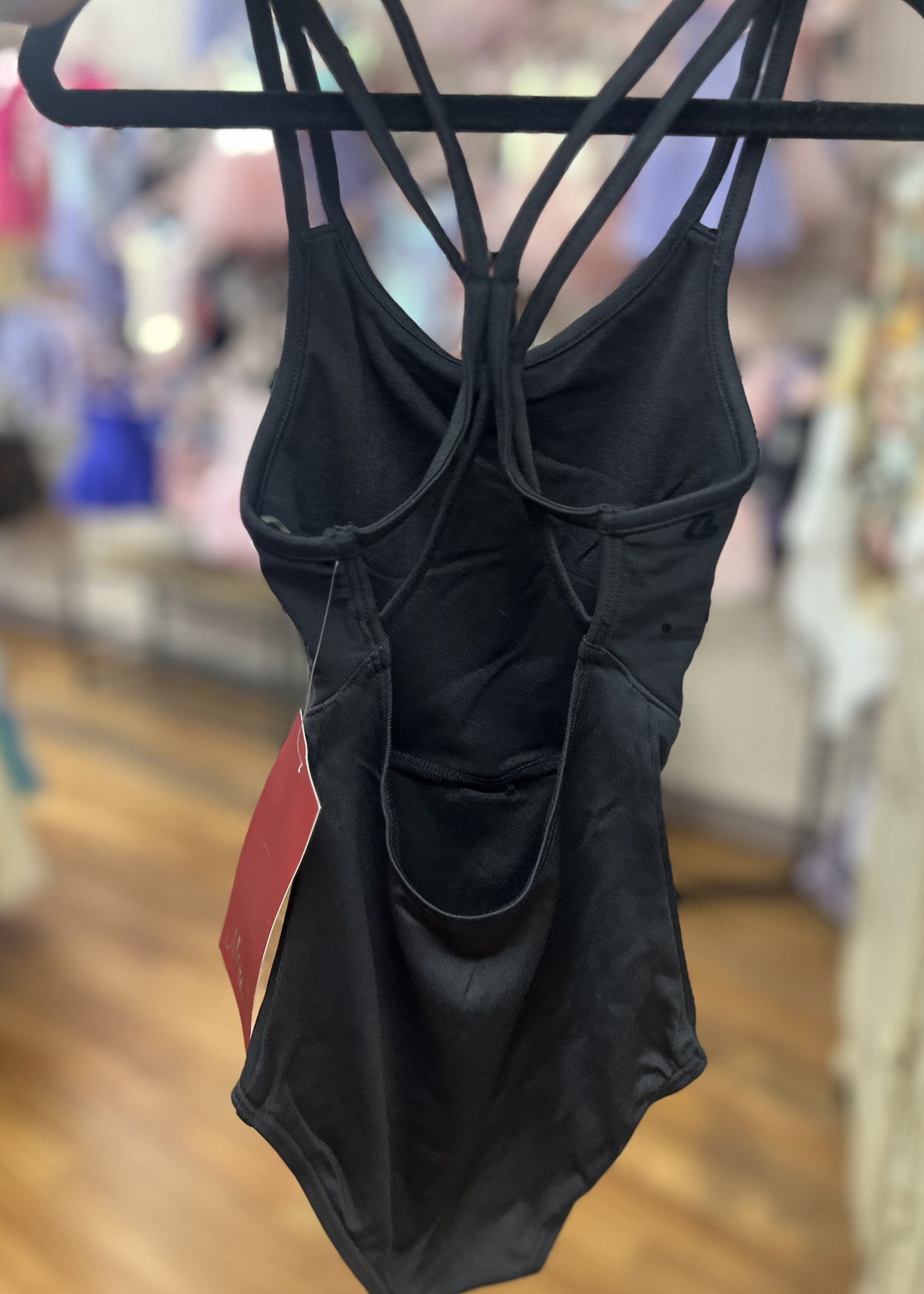 BLOCH HEART FLOCK X STRAP BACK LEOTARD
