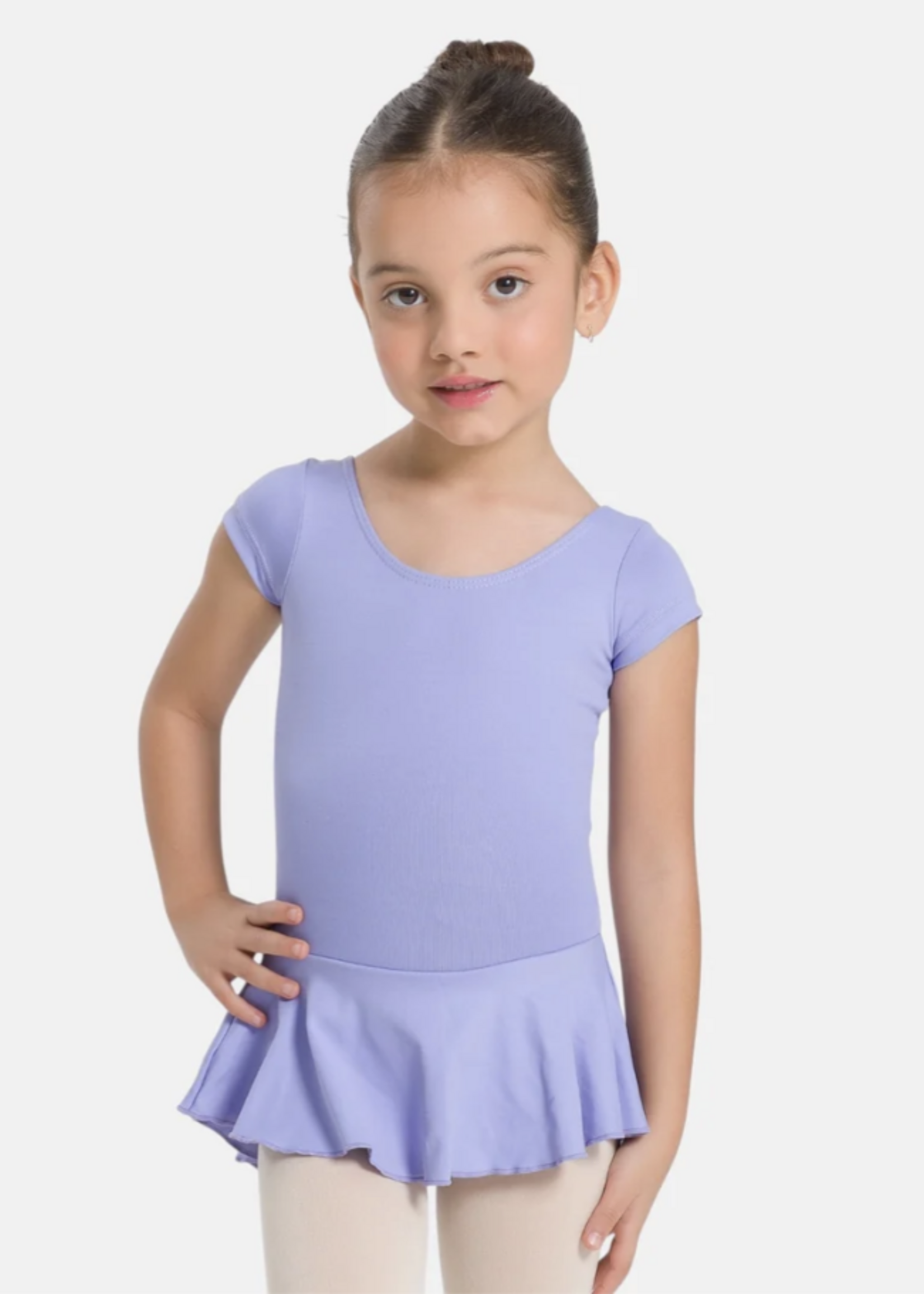 SODANCA CAP SLEEVE DRESS LEOTARD WITH BOW ON BACK