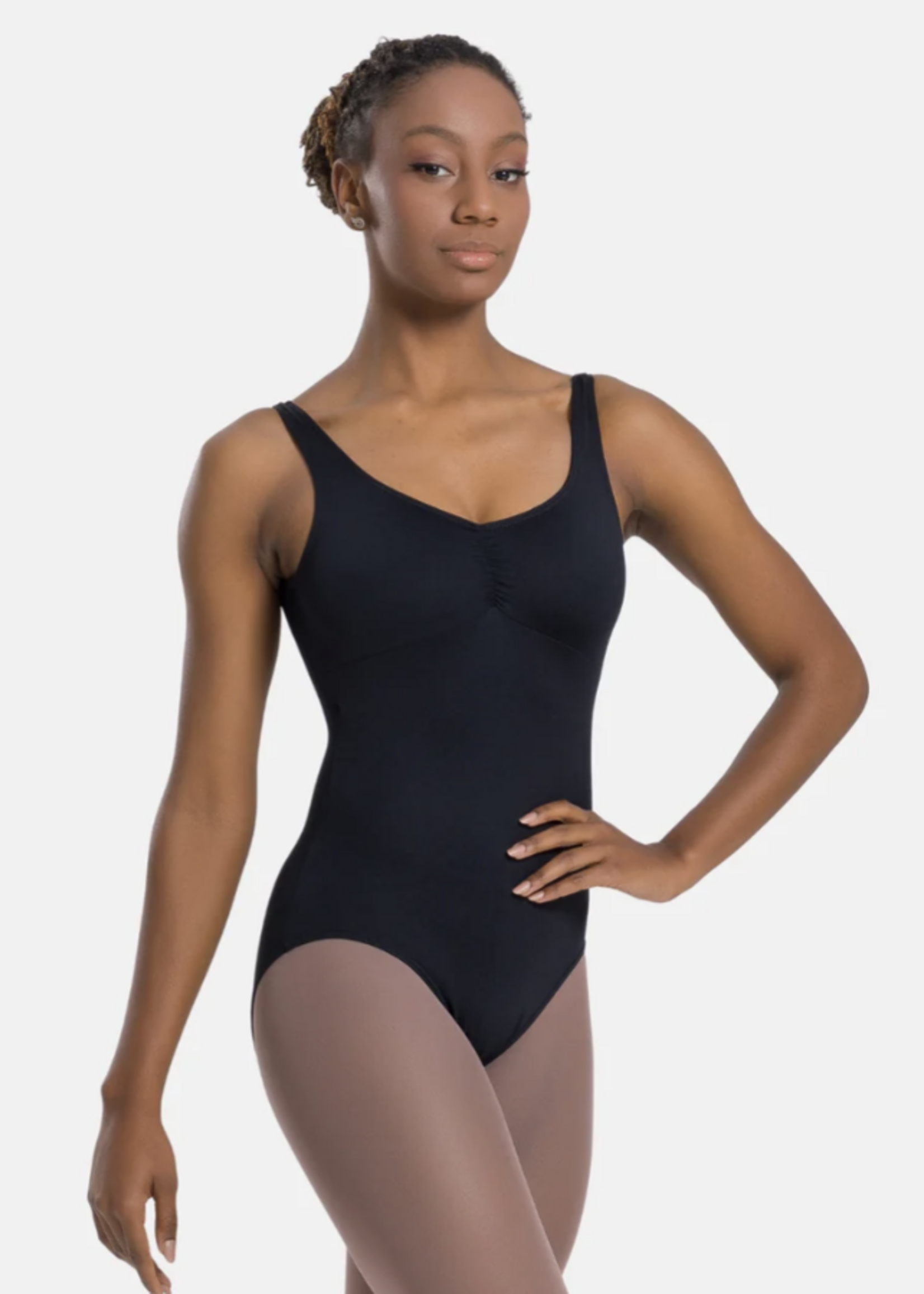 SODANCA PINCH FRONT WIDE CAMI LEOTARD