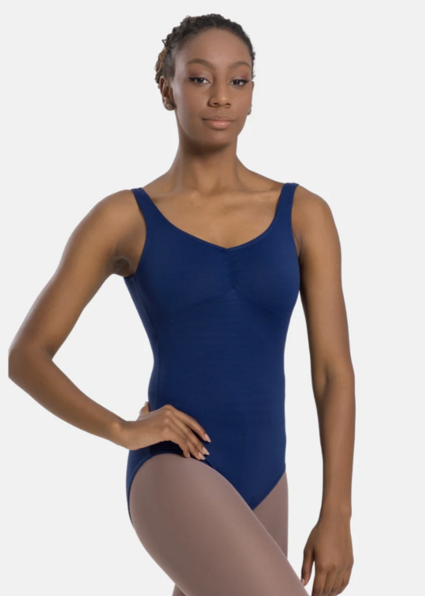 SODANCA PINCH FRONT WIDE CAMI LEOTARD