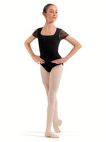 BLOCH FLORAL FLOCK PRINT CAP SLEEVE LEOTARD