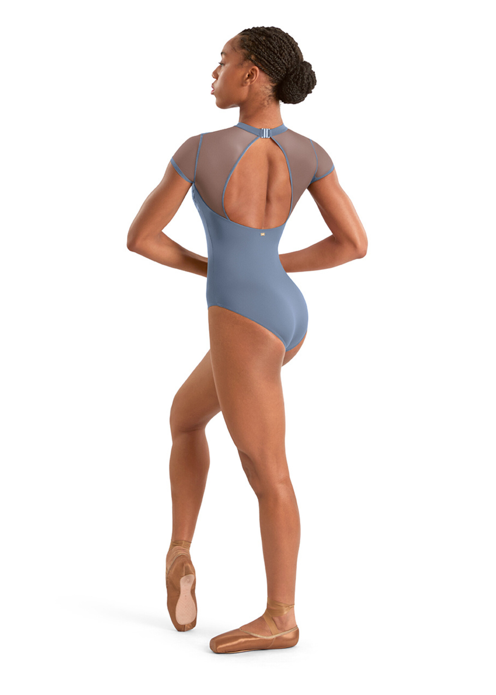 BLOCH MOCK NECK EMB CAP SLEEVE LEOTARD