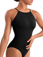 BLOCH FLORAL EMB BACK KEYHOLE LEOTARD