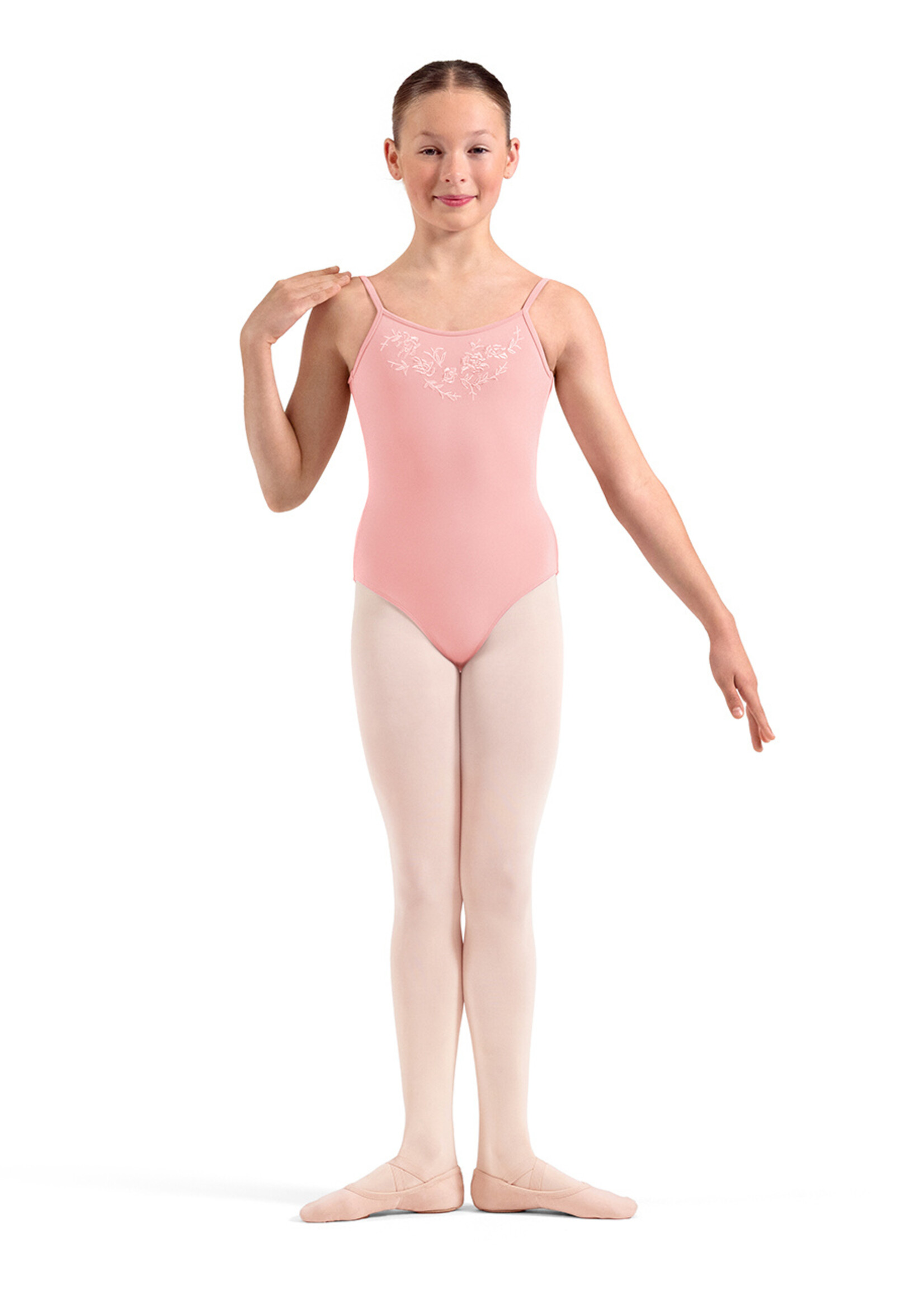 BLOCH FLORAL EMB BACK STRAP CAMI LEOTARD