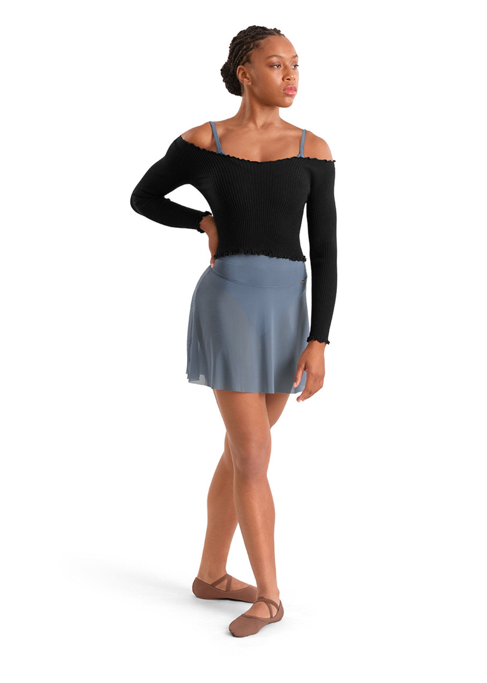 BLOCH MESH HIGH-LOW SKIRT