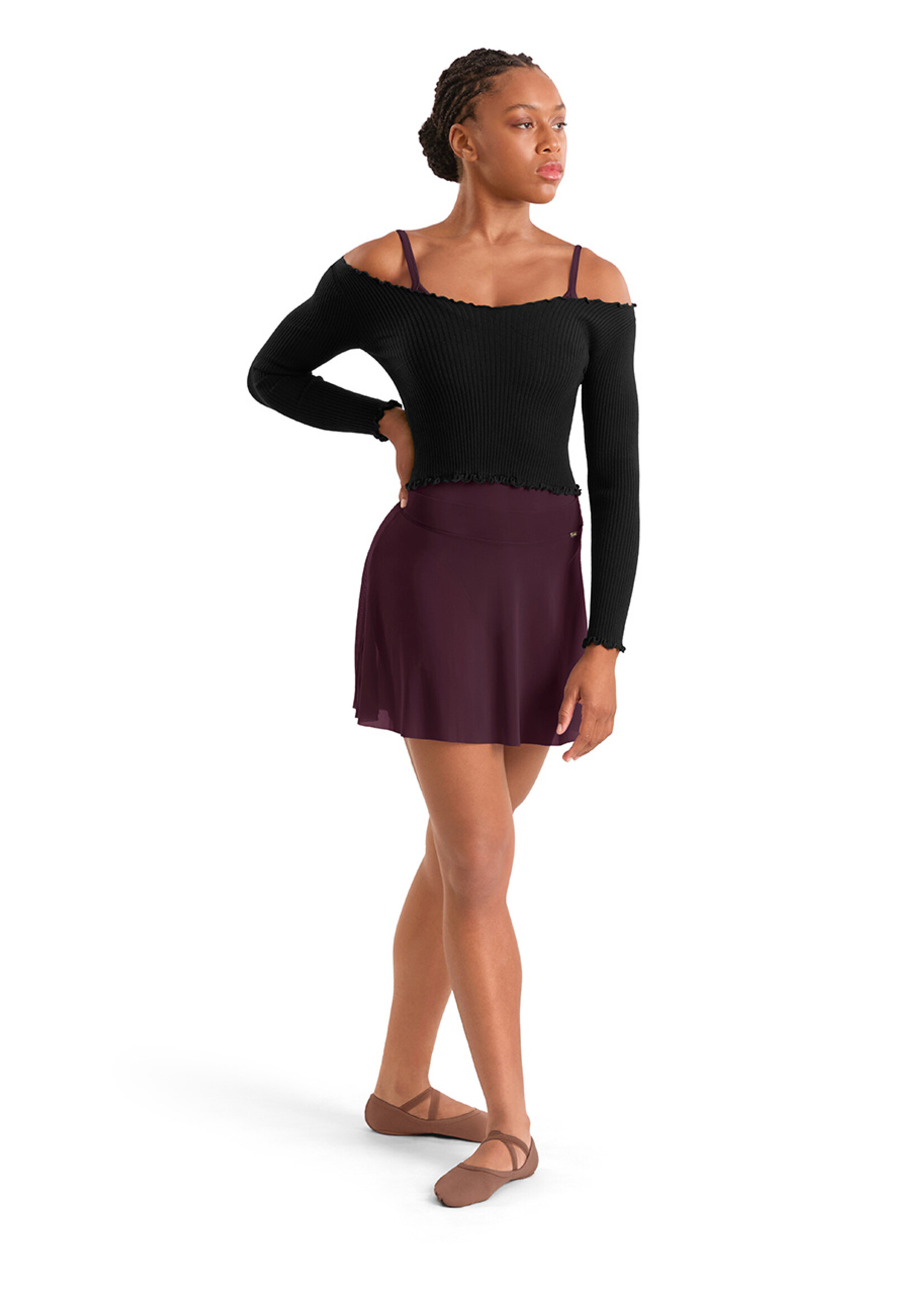 BLOCH MESH HIGH-LOW SKIRT