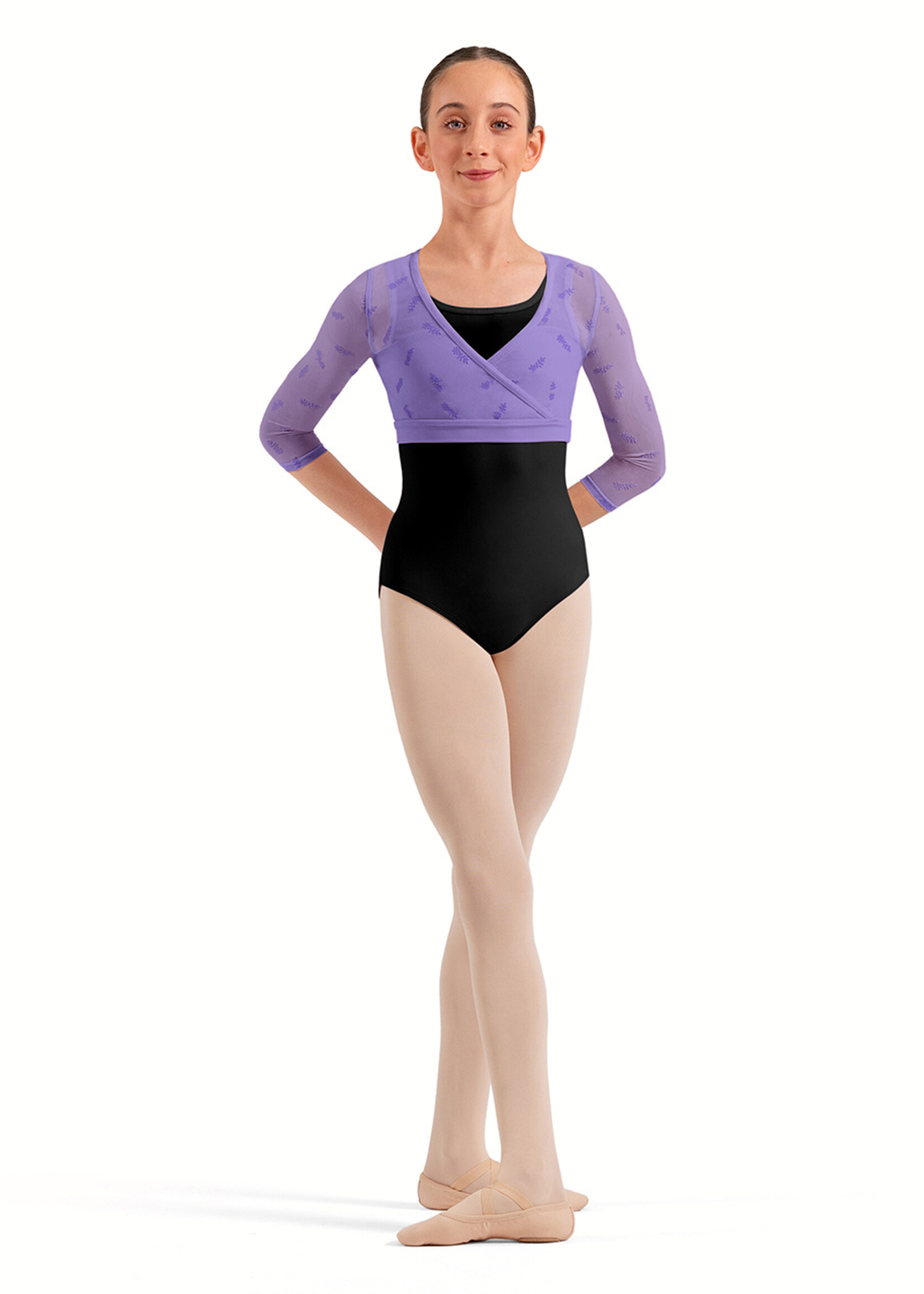 BLOCH FLORAL FLOCK FIXED WRAP TOP