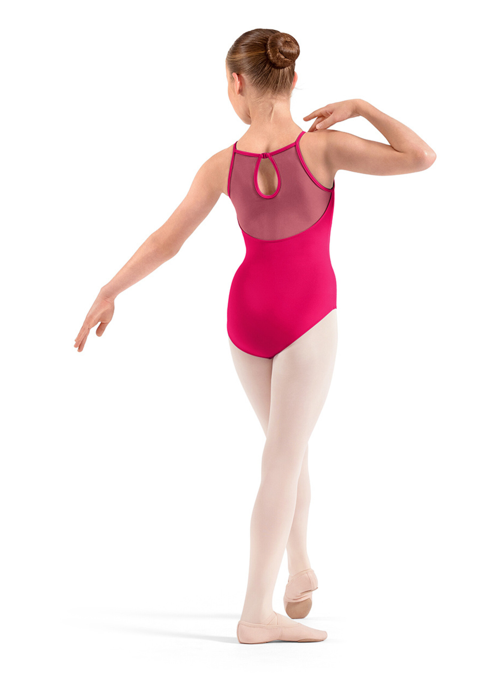 BLOCH TWEEN FLORAL EMB KEYHOLD HALTER LEOTARD