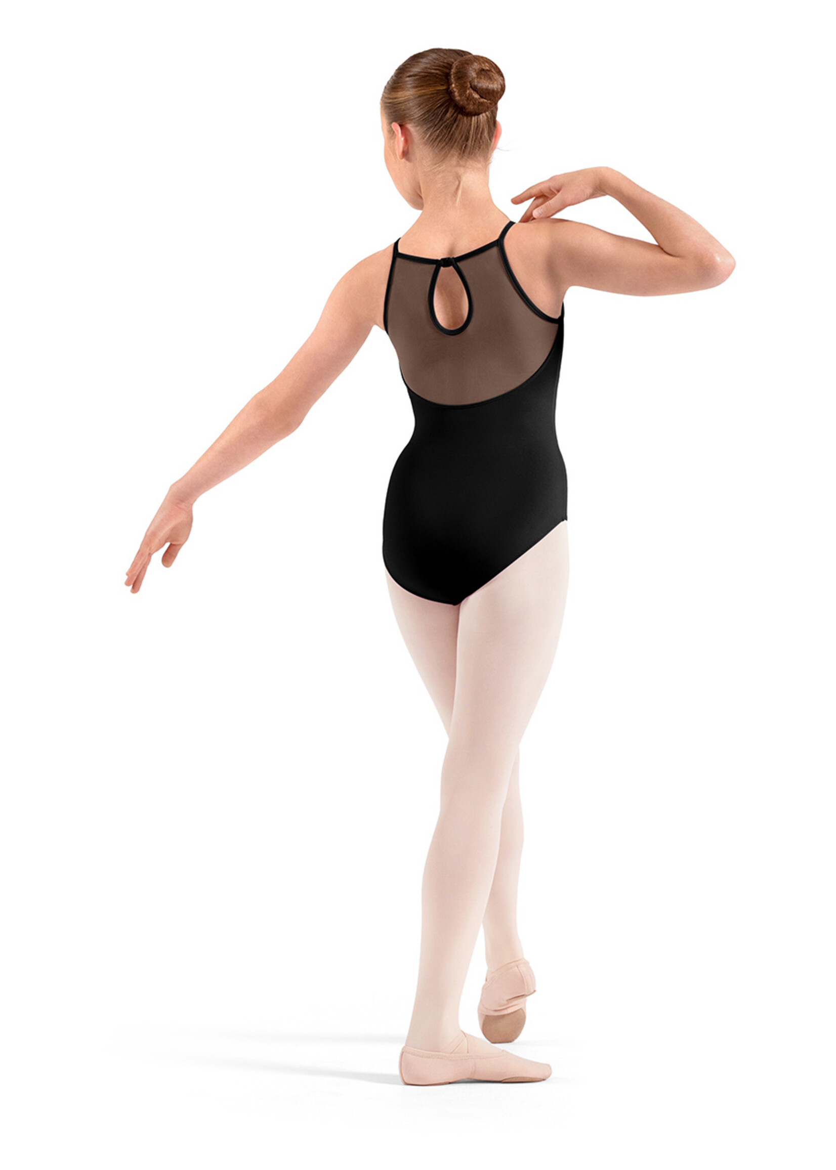 BLOCH TWEEN FLORAL EMB KEYHOLD HALTER LEOTARD