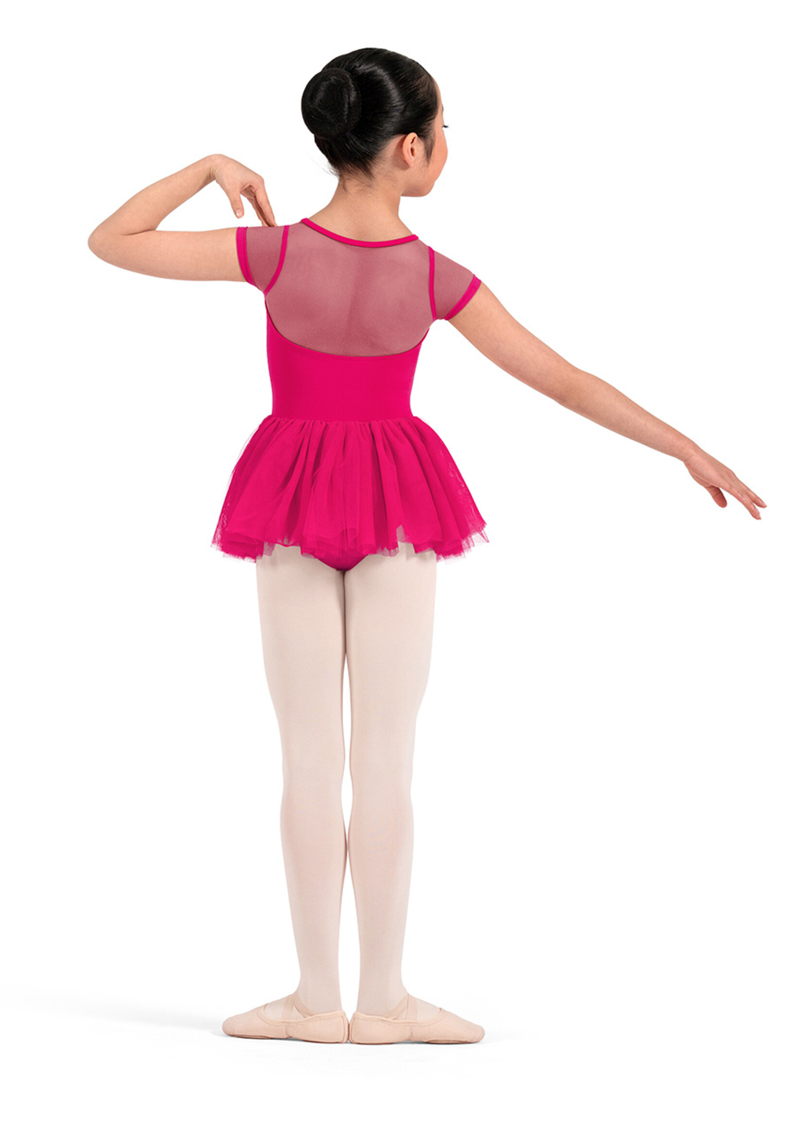 BLOCH FLORAL EMB CAP SLEEVE TUTU LEOTARD