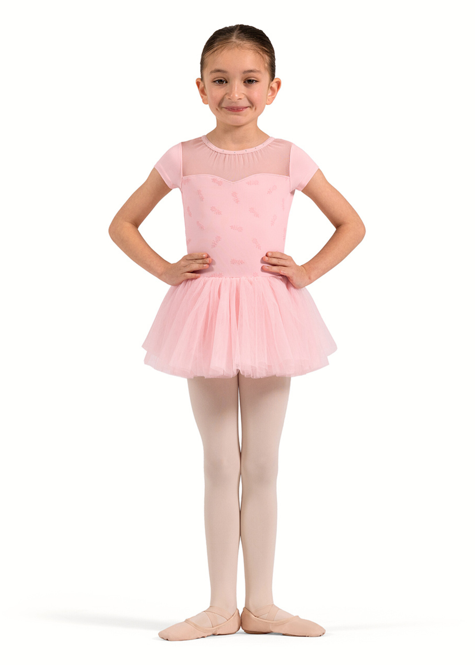 BLOCH FLORAL PRINT CAP SLEEVE TUTU LEOTARD