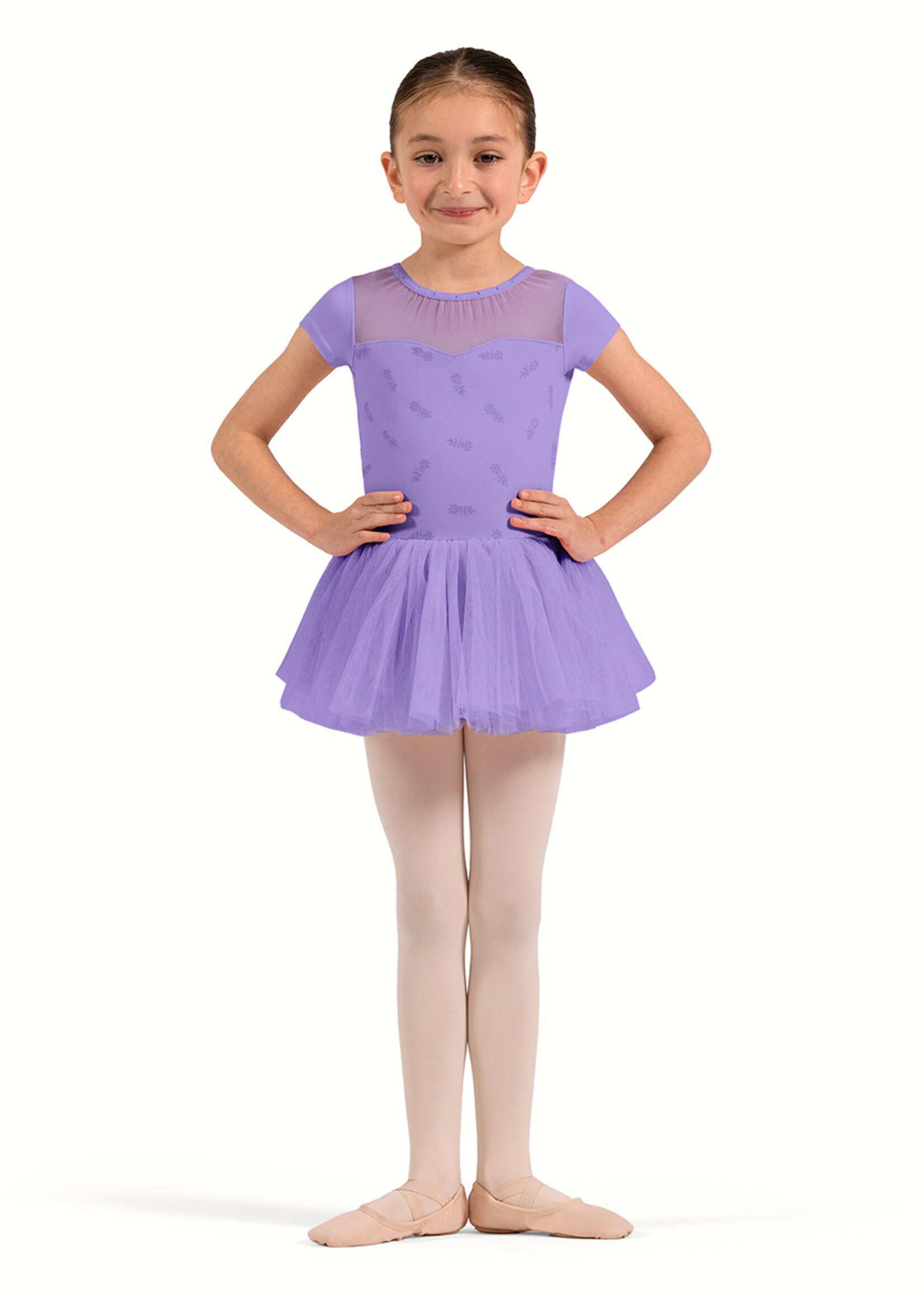 BLOCH FLORAL PRINT CAP SLEEVE TUTU LEOTARD