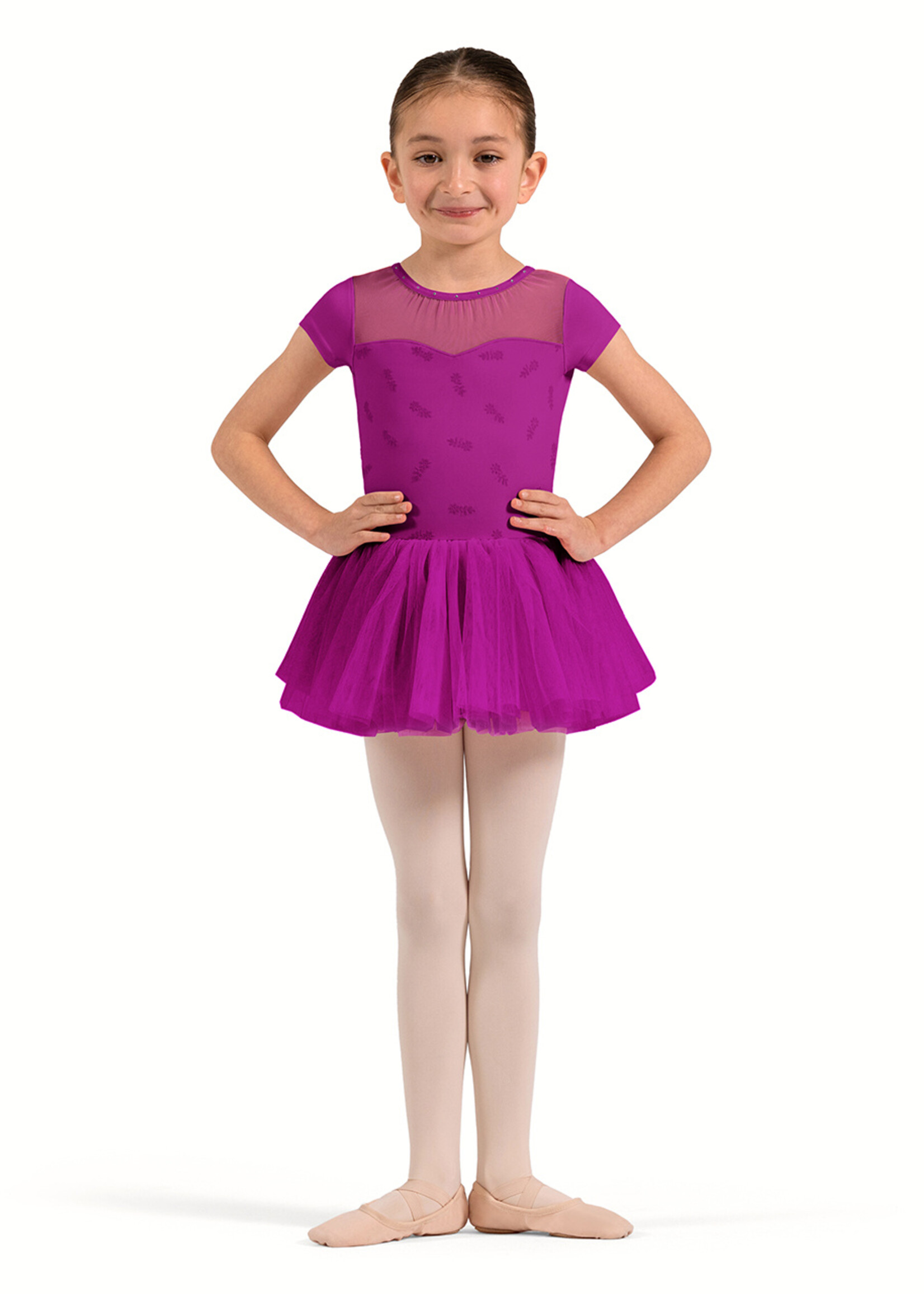 BLOCH FLORAL PRINT CAP SLEEVE TUTU LEOTARD