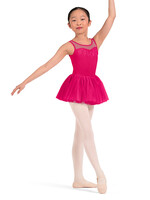 BLOCH FLORAL EMB BACK KEYHOLE TUTU LEOTARD