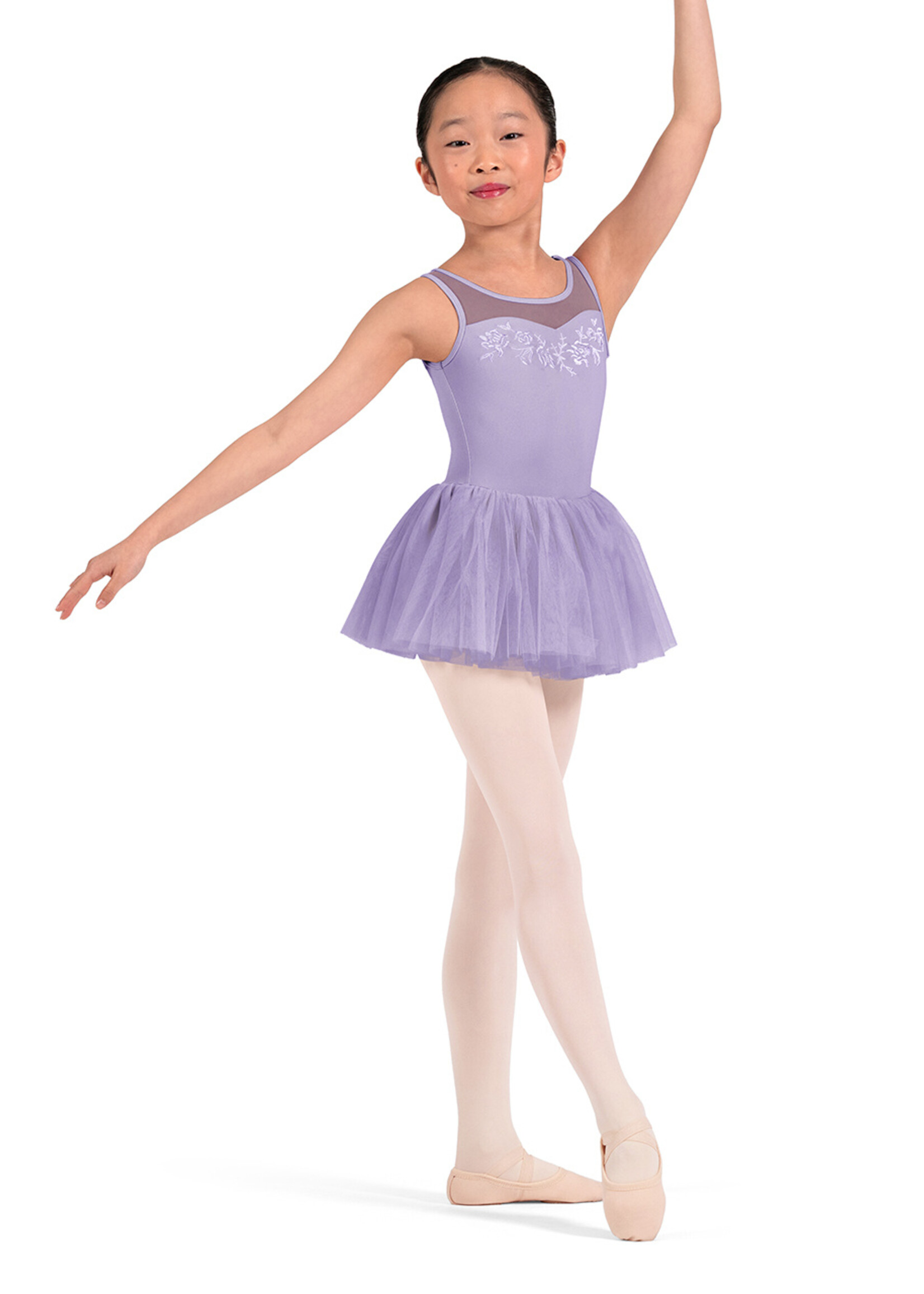 BLOCH FLORAL EMB BACK KEYHOLE TUTU LEOTARD