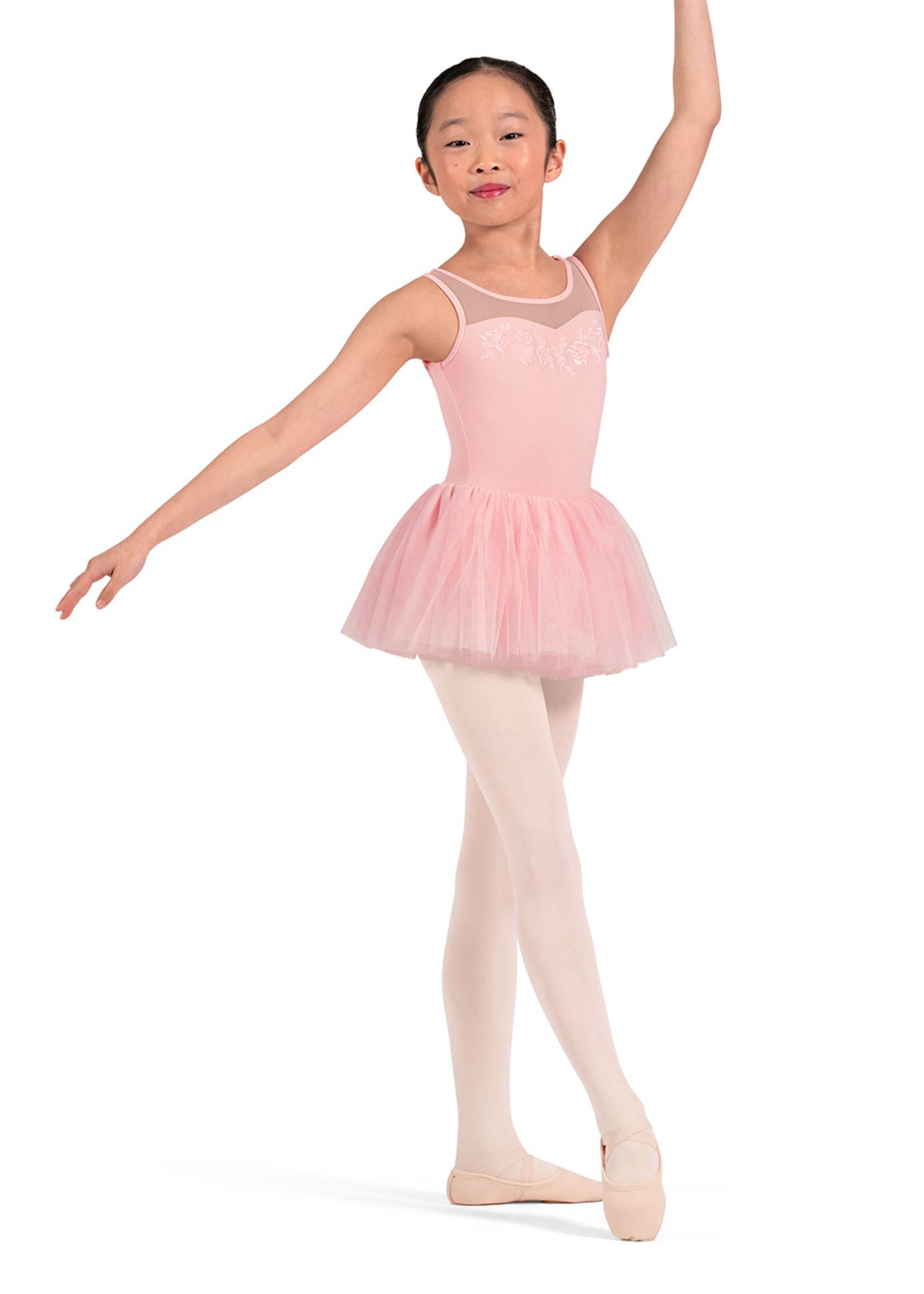 BLOCH FLORAL EMB BACK KEYHOLE TUTU LEOTARD