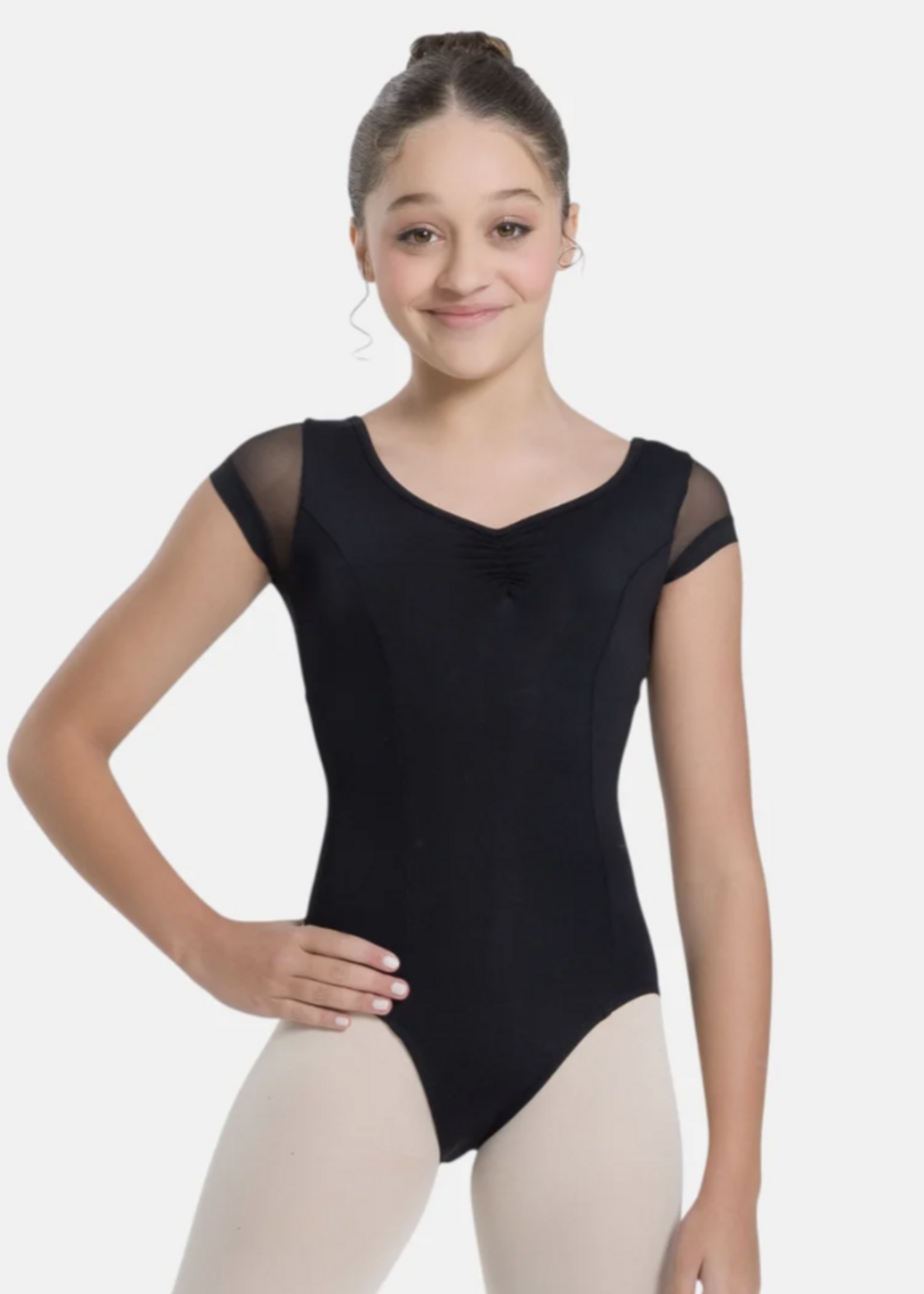 SODANCA NIKITA - CAP SLV MESH W/MESH KEYHOLE BACK LEOTARD