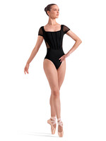 BLOCH DOUBLE SCOOP PLAIN CAP SLEEVE LEOTARD