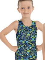 EUROTARD DANCEWEAR PAISLEY PRING METALLIC FOIL GYNASTICS LEOTARD