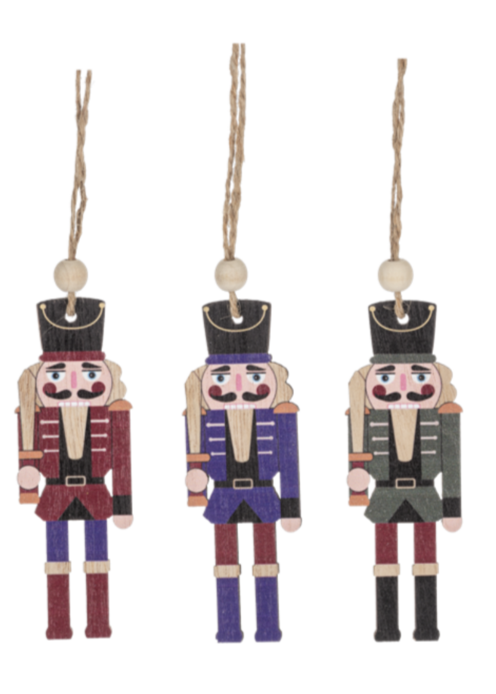 GANZ USA NUTCRACKER WOODEN ORNAMENT 9 PCS