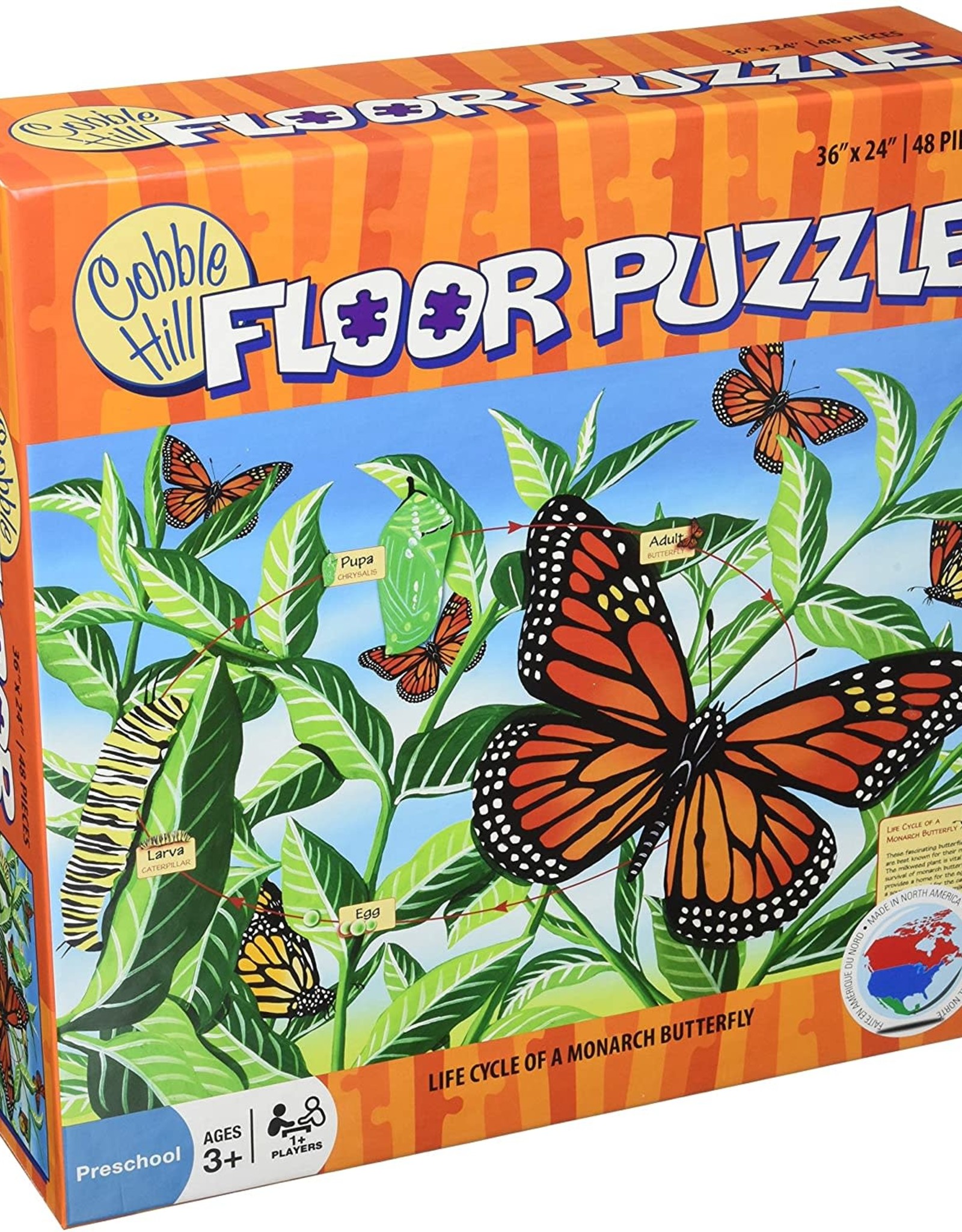 Cobble Hill Puzzles Life Cycle Of A Monarch Butterfly - 48pc Floor Puzzle