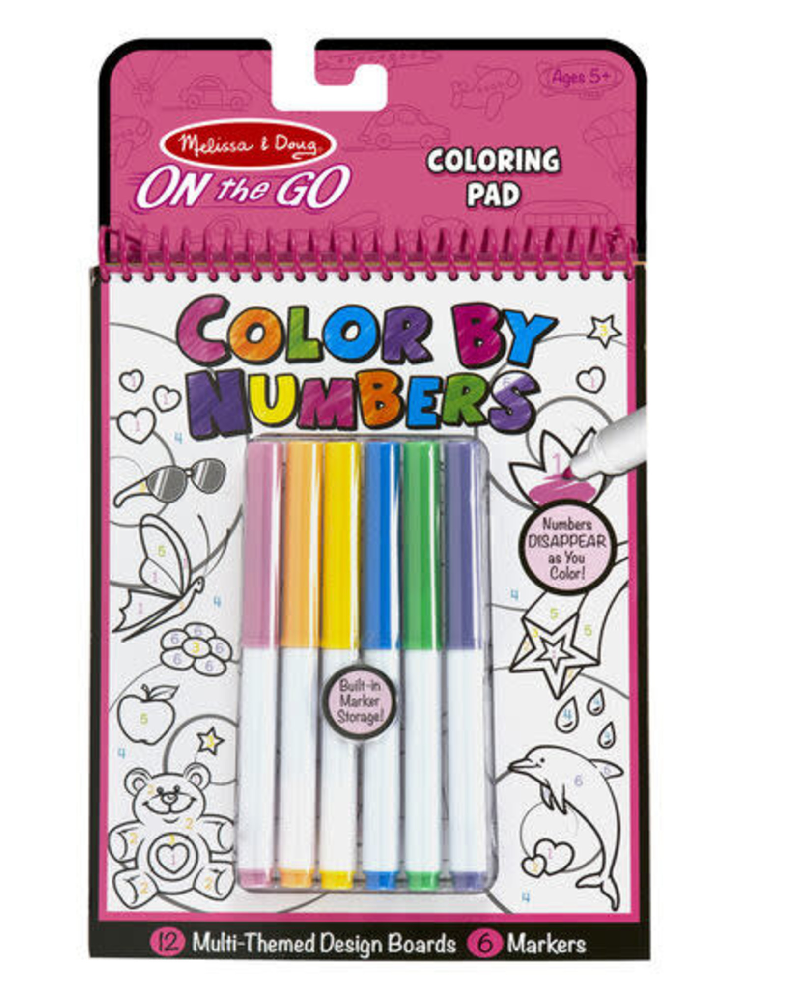 Melissa & Doug Melissa & Doug On the Go Color by Number - Unicorns, Ballet, Kittens