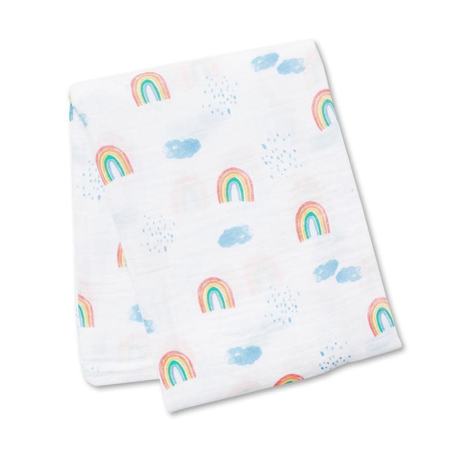 rainbow muslin swaddle