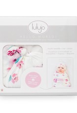 Lulujo Lulujo Hello World Swaddle Blanket & Knotted Hat Set - Posies