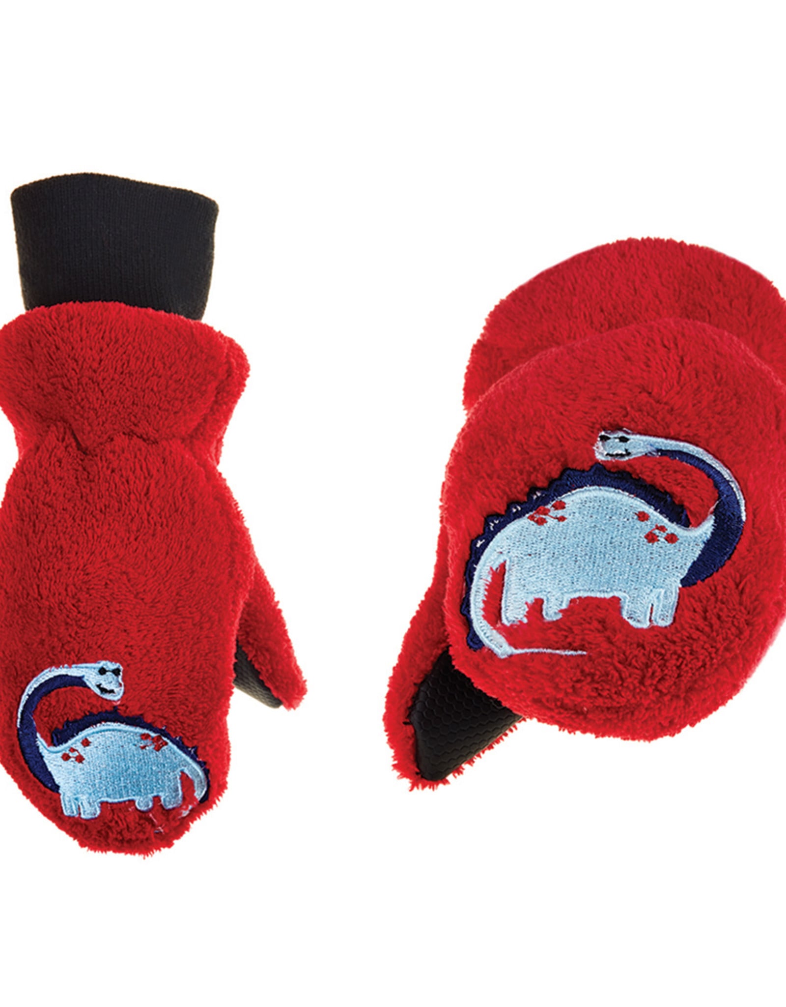 FlapJackKids FlapJackKids Fleece Mitts - Red Dinosaur