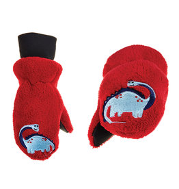 FlapJackKids FlapJackKids Fleece Mitts - Red Dinosaur