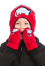 FlapJackKids FlapJackKids Fleece Mitts - Red Dinosaur