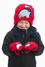 FlapJackKids FlapJackKids Fleece Mitts - Red Dinosaur