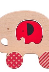 Petit Collage Wooden Push Along Little Elephant