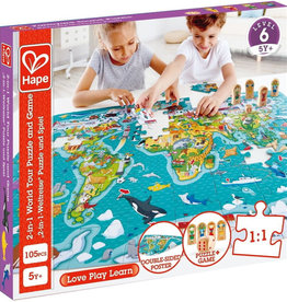 Hape Toys Hape 2-in-1 World Tour Puzzle and Game