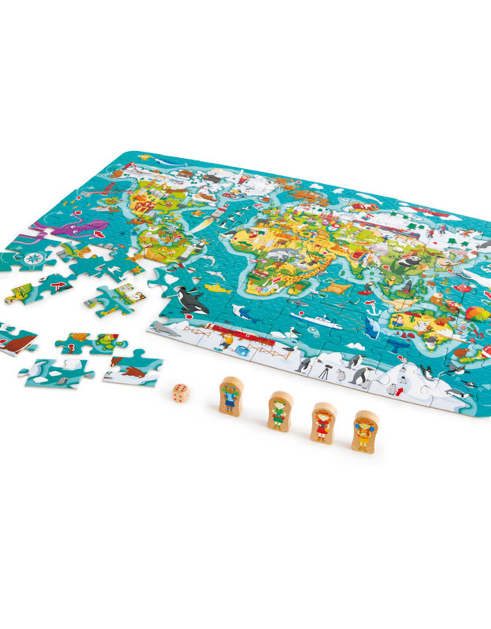 Hape Toys Hape 2-in-1 World Tour Puzzle and Game
