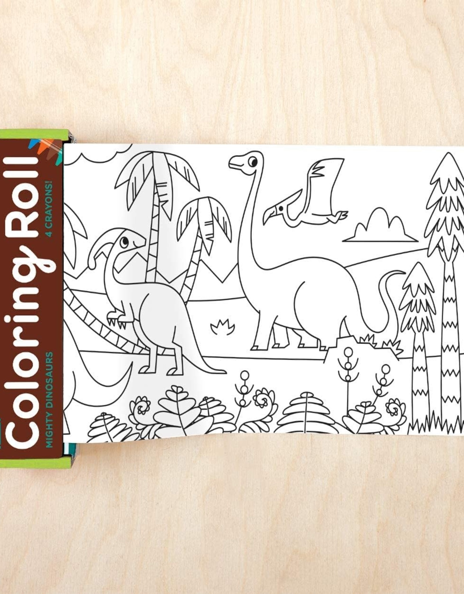 Mudpuppy Mini Coloring Roll - Mighty Dinosaurs