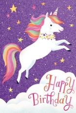 Peaceable Kingdom Flying Unicorn Glitter Card