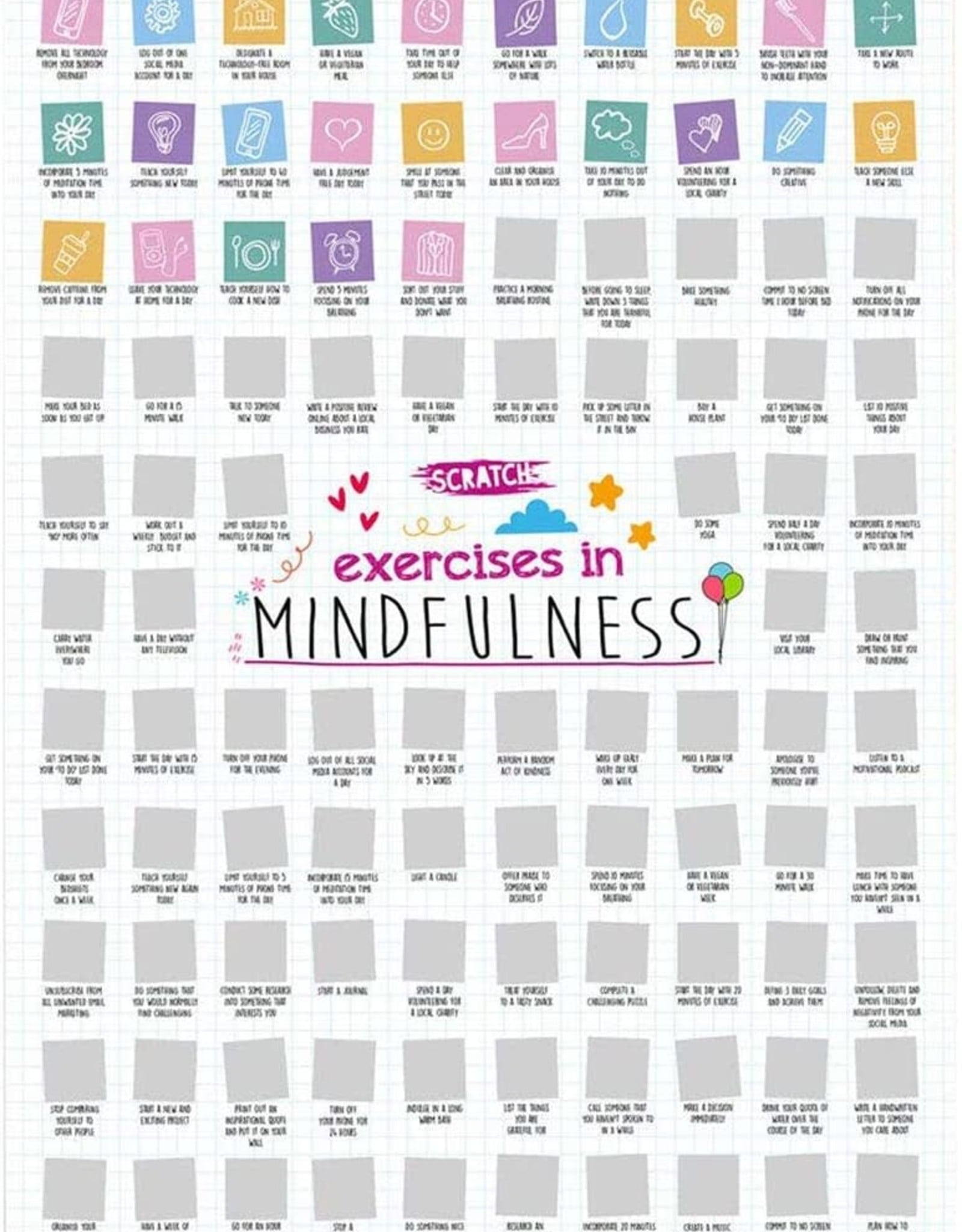 100 Mindfulness Activities Scratch Poster