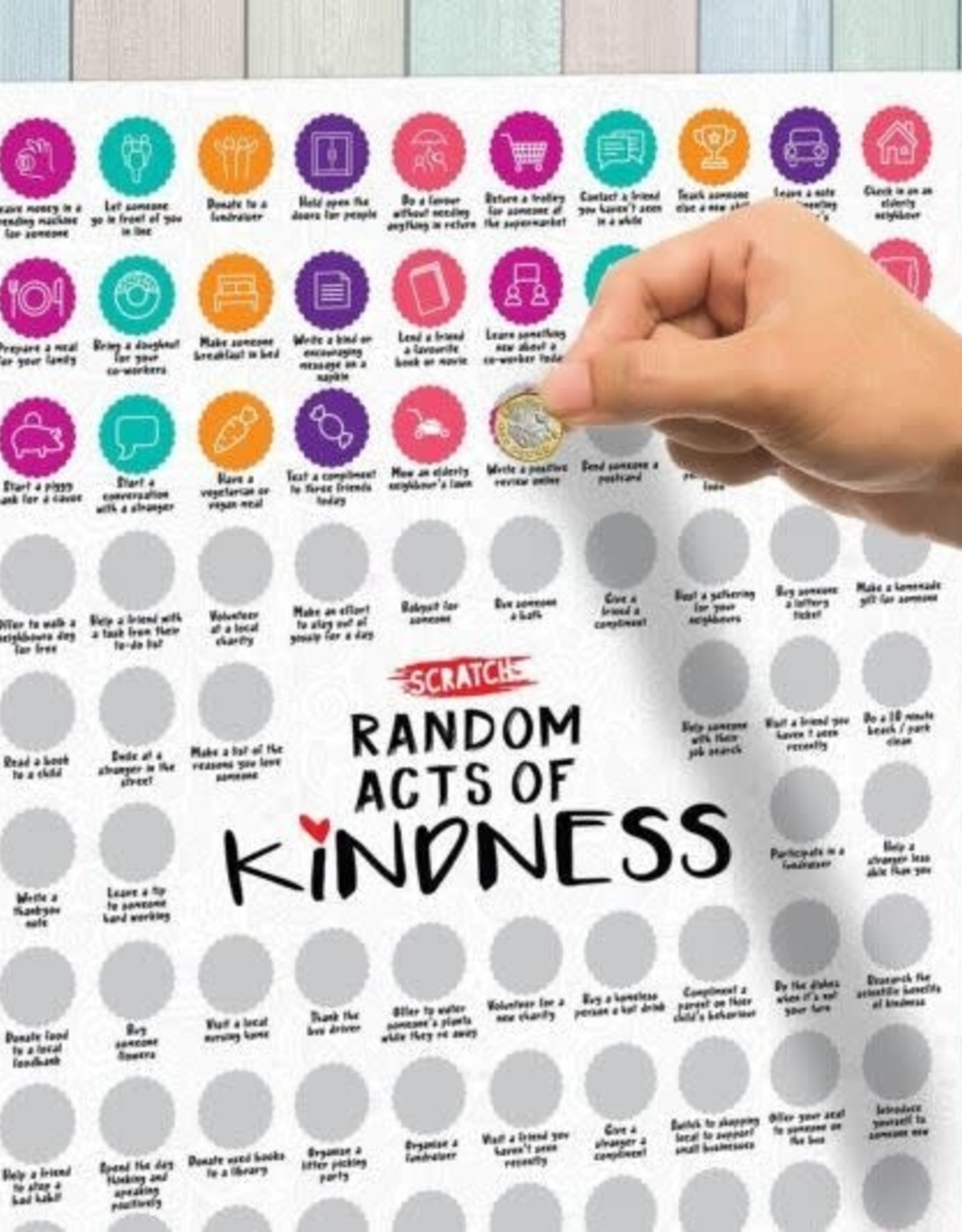 100 Random Acts of Kindness Scratch Poster