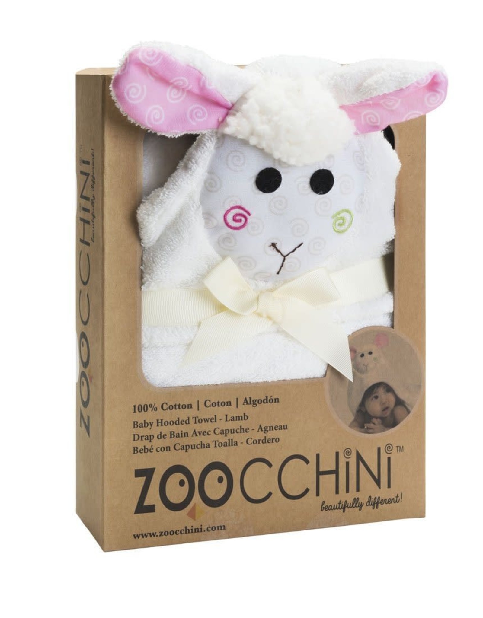 Zoocchini Baby Hooded Towel - Lamb