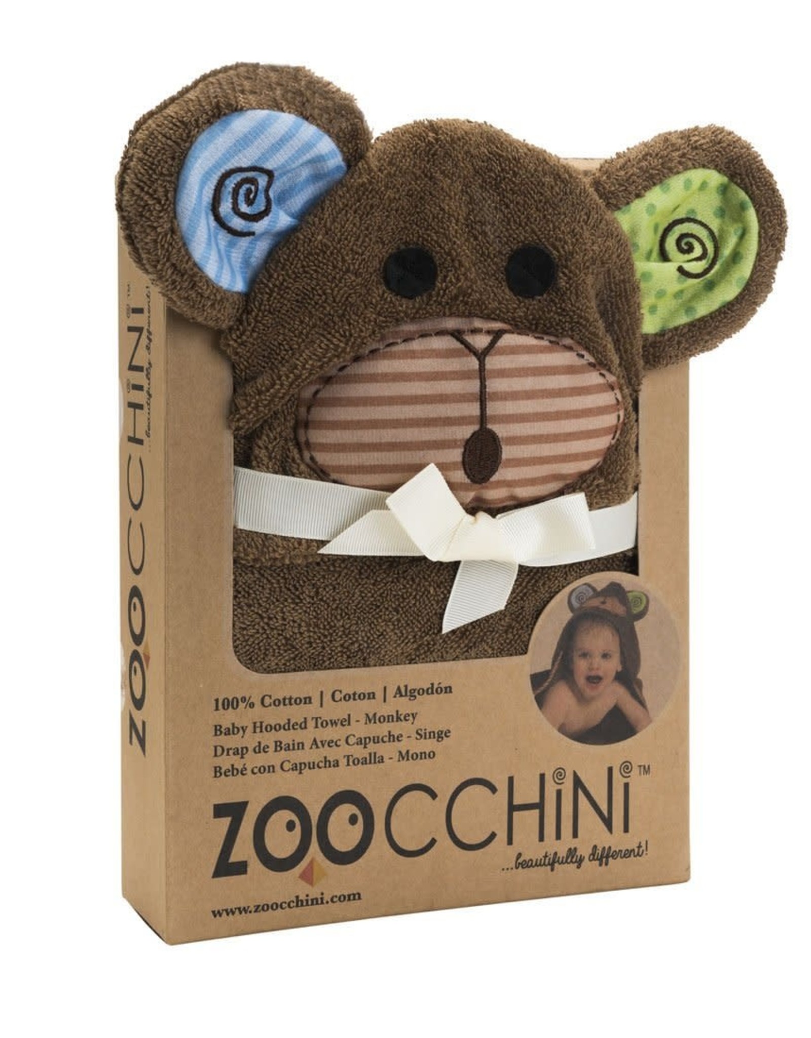 Zoocchini Baby Hooded Towel - Monkey