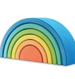 Ocamora 6 Piece Wooden Rainbow Stacker - Blue