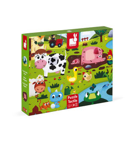 Janod 20 pc Tactile Puzzle - Farm Animals