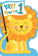 Peaceable Kingdom Age 1 Lion Baby Die-Cut Card