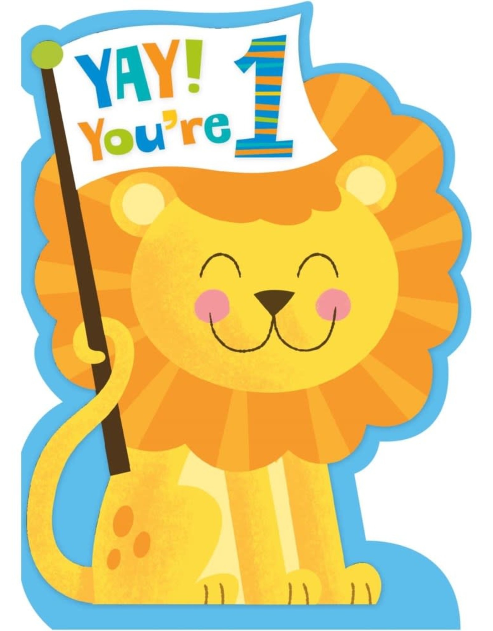 Peaceable Kingdom Age 1 Lion Baby Die-Cut Card