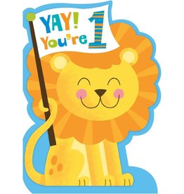 Peaceable Kingdom Age 1 Lion Baby Die-Cut Card