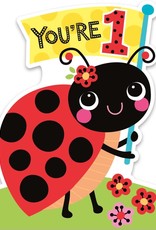 Peaceable Kingdom Age 1 Ladybug Birthday Card