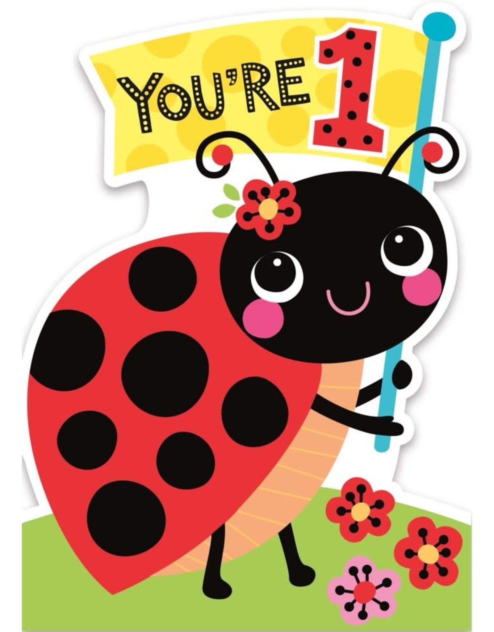Peaceable Kingdom Age 1 Ladybug Birthday Card